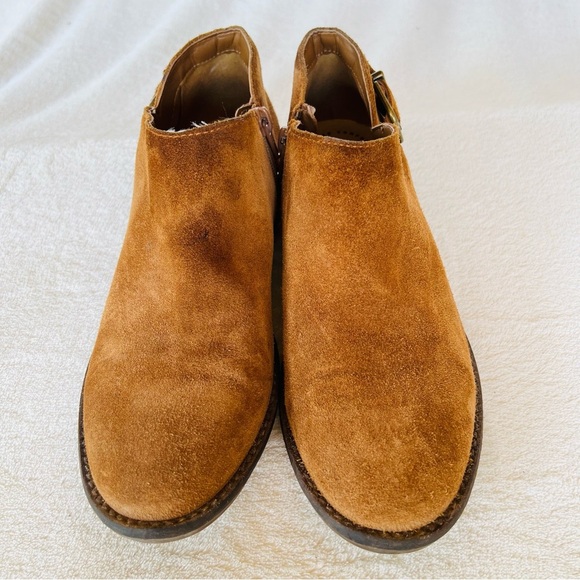 CLARKS CAMZIN SUEDE BUCKLE LOAFERS  SHOOTIES CHESTNUT BROWN SIZE 7.5 - Picture 3 of 12